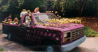 tennis balls and drums